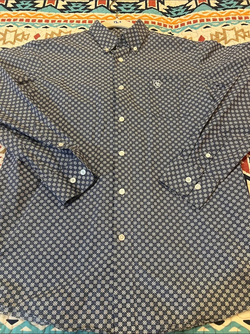 Ariat Men's Navy Geo Button-Down Shirt